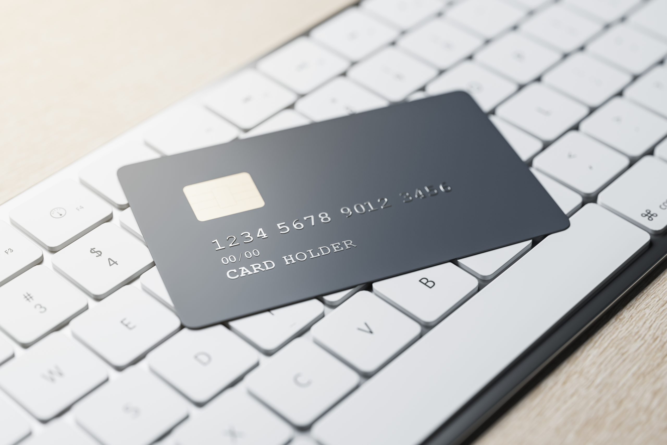 card on keyboard